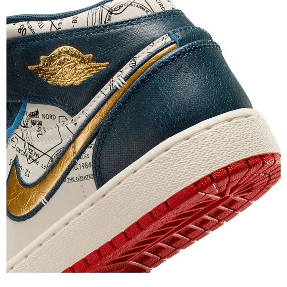 NEW Nike Air Jordan 1 Mid SE Armory Navy/Metallic Youth 6.5 =Women 8 FN1353 400 - Picture 8 of 10